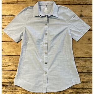 Chef Works Urban Collection Women’s Blue Button Up Short Sleeve Shirt Size XS